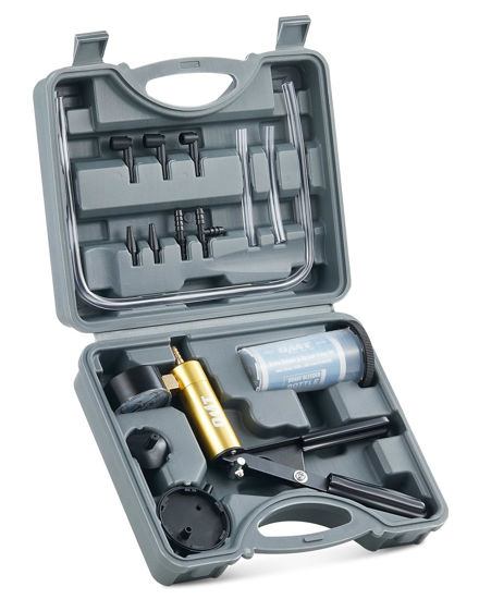 Picture of Orion Motor Tech Brake Bleeder Kit with Hand Vacuum Pump and Adapters, Brake Bleeding Kit for Brake Fluid Power Steering Fluid More, Vacuum Brake Bleeder Pump with Pressure Gauge