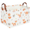 Picture of FXOCSHE Rectangle Fox Basket,Collapsible canvas waterproof storage basket,Toy Organizer,Laundry Basket for Kid Rooms,Baby Room decor,Toy Basket,Woodland Nursery Decor,Gift Basket(Fox)