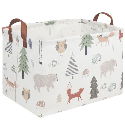 Picture of FXOLCSHE Rectangular Animals Basket,Waterproof Storage Bin for Bedroom,Nursery Hamper,Storage Bin for Boys Room Decor,Gift Basket,Animal Room Decor(Animals)