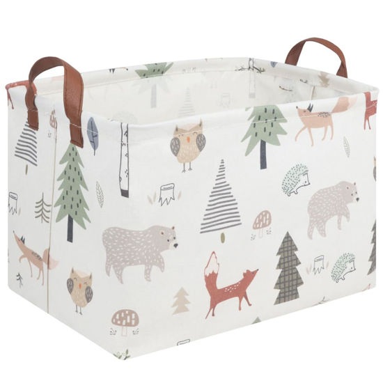 Picture of FXOLCSHE Rectangular Animals Basket,Waterproof Storage Bin for Bedroom,Nursery Hamper,Storage Bin for Boys Room Decor,Gift Basket,Animal Room Decor(Animals)