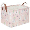 Picture of FXOLCSHE Rectangular Pink Alpaca Basket,Collapsible waterproof nursery laundry basket,Toy nursery, kids clothes gift basket with handles,Kids Room Decor,Shelf Basket(Alpaca)