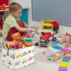 Picture of FXOLCSHE Rectangular Car basket,Car toy storage box,Collapsible Car Storage basket for boys,Waterproof PE Coating Storage,bedroom decor,Nursery hamper,Toy Organizer,Gift Basket(Vehicles)