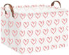 Picture of FXOLCSHE Rectangular Valentines Basket,baby Gift Basket Empty,Pink Gift basket with Handle Organizer,Heart Print easter Basket,Girl Room Decor,Gift basket,Shelf Basket(Pink hearts)