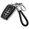 Picture of Tukellen for Toyota Key Fob Cover with Keychain,Special Soft TPU Key Case Protector Compatible with 2020-2022 Highlander Corolla Prius,2018-2024 RAV4 Camry Avalon C-HR GT86-Silver