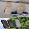 Picture of Teoenix Sunglass Holder for Car, 2 Pack Car Sunglass Holder Visor Clip Magnetic Leather Sun Glasses Eyeglass Hanger, Beige, Fit for Different Size Eyeglasses