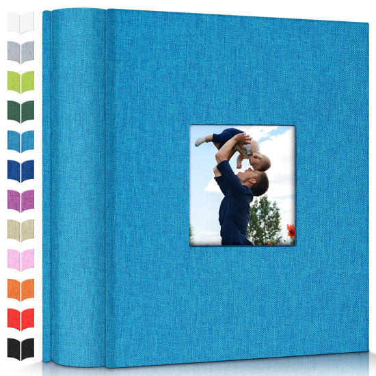 Picture of Artfeel Photo Album 4x6 with 1000 Pockets,Slip-in Picture Albums,Linen Cover Memory Book with Front Window,White Page Vertical Photo Book for Wedding,Family,Anniversare,Baby,Vacation