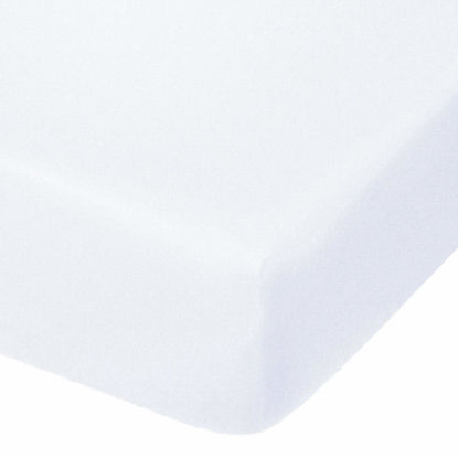 Picture of NTBAY 100% Brushed Microfiber Fitted Crib Sheet, Super Soft and Cozy 28x52 Crib Sheet for Standard Crib and Toddler Mattresses, Boys, Girls, Unisex, White, 28x52 Inches