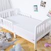 Picture of NTBAY 100% Brushed Microfiber Fitted Crib Sheet, Super Soft and Cozy 28x52 Crib Sheet for Standard Crib and Toddler Mattresses, Boys, Girls, Unisex, White, 28x52 Inches