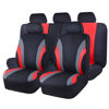 Picture of CAR PASS Line Rider Sporty Cloth 11PCS Universal Fit Car Seat Cover -100% Breathable with 5mm Composite Sponge Inside,Airbag Compatible,3zipper bench(Full Set, Black and Red)