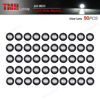 Picture of TMH 50 Pcs 3/4 Inch White Light 3 LED Clearance Markers Side Marker Indicator Lights Mini Round Front Rear 3 LED with Rubber for Truck Trailer Car Bus 12V DC