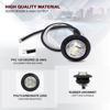 Picture of TMH 50 Pcs 3/4 Inch White Light 3 LED Clearance Markers Side Marker Indicator Lights Mini Round Front Rear 3 LED with Rubber for Truck Trailer Car Bus 12V DC