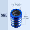 Picture of Tire Valve Stem Cap Cover - (12 Pack) Tire Air Cap Metal with Plastic Liner Corrosion Resistant Leak-Proof American Flag for Car Truck Motorcycle Bike Blue