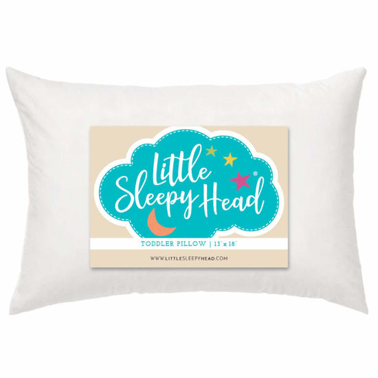 Picture of Little Sleepy Head Toddler Pillow 13x18 - Hypoallergenic Ergonomic Pillow for Sleeping, Kids Pillow, Nursery Pillow, Soft Neck Support Pillow (1-Pack)