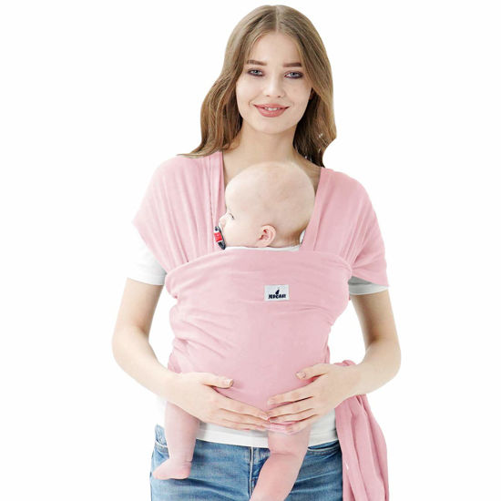 Picture of Baby Wrap Carrier Jeroray Baby Wrap,Hands Free Baby Carrier Infant Carrier,Lightweight,Breathable,Softness,Light Pink