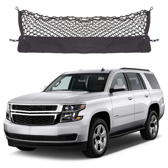 Picture of Envelope Style Cargo Net Compatible with Chevrolet Chevy Tahoe, GMC Yukon New 2025 2024 2023 2022 2021 2020 2019 2018 2017 2016 2015 Upgraded SUV Trunk Premier Car Rear Tailgate Netting