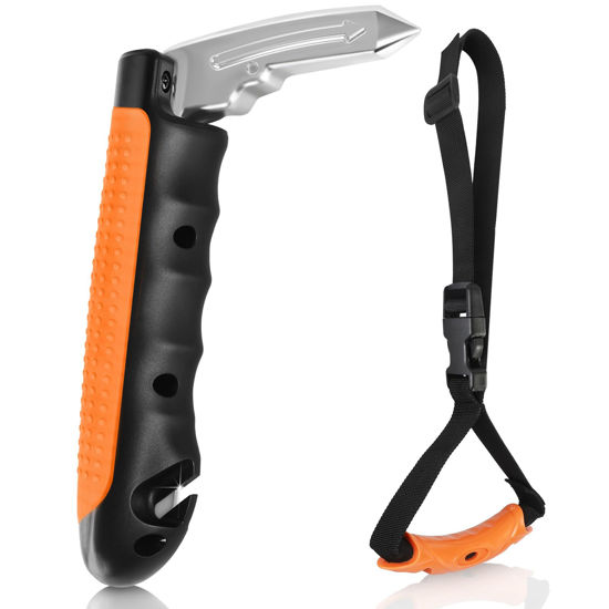 Picture of Kaiedos Car Door Handle for Elderly - 4 in 1 Car Handle Assist, 2 Pack Auto Cane Portable Vehicle Support Handle Door Assist Bar, Max Load: 500 Lbs, Anti-Slip Design (Orange-Car Handle +Strap)