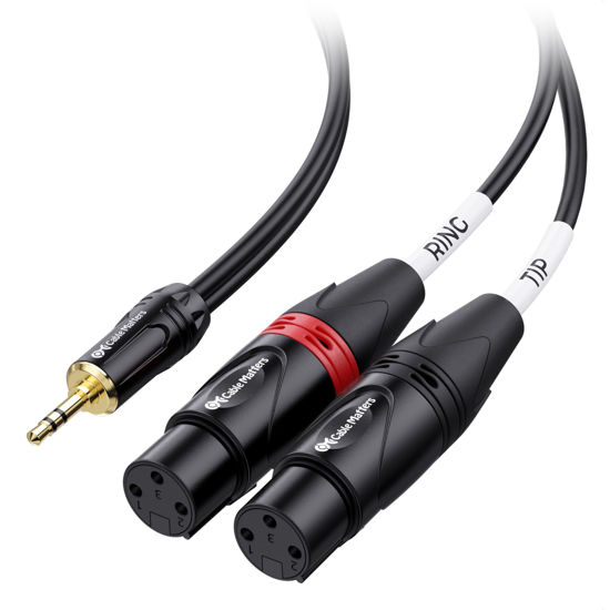 Picture of Cable Matters 3.5mm 1/8 Inch TRS to 2 XLR Cable 10 ft, Male to Female Aux to Dual XLR Breakout Cable