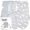 Picture of Bublo Baby Swaddles for Newborns - 3 Pack Organic Baby Swaddles for 0-3 Months - Baby Swaddle Sleep Sack - Infant Sleeping Swaddle Sack - Adjustable Swaddle Blanket Wrap Boy Girl (White Grey)