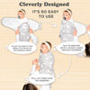 Picture of Bublo Baby Swaddles for Newborns - 3 Pack Organic Baby Swaddles for 0-3 Months - Baby Swaddle Sleep Sack - Infant Sleeping Swaddle Sack - Adjustable Swaddle Blanket Wrap Boy Girl (White Grey)