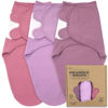 Picture of Bublo Baby Swaddles for Newborns Girl - 3 Pack Organic Baby Swaddles for 0-3 Months - Baby Swaddle Sleep Sack - Infant Sleeping Swaddle Sack - Adjustable Swaddle Blanket Wrap (Maroon)