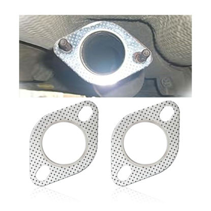 Picture of 2PCS Car Exhaust Gasket, Ultra Seal 2-Bolt 2-Inch Exhaust Flange Gasket Standard Exhaust Gasket, Reinforced High Temperature Gasket Exhaust Flange Gasket Car Accessories