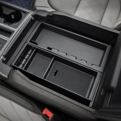 Picture of PIMCAR Center Console Organizer for Ford F150 2021-2025, F150 Lightning 2022-2025 Armrest Storage Tray Accessories ABS Plastic (Work Great with The Factory Tray)-One Tray