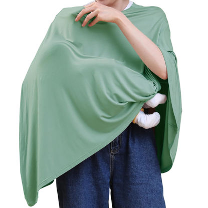 Picture of Seejoy Multi-use Nursing Cover for Breastfeeding, 360°Full Coverage Nursing Poncho, Rayon Soft & Breathable Breastfeeding Cover up (Smooth Rayon, Sage Green)