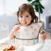 Picture of Bumkins Bibs for Girl or Boy, SuperBib Baby and Toddler for 6-24 Months, Essential Must Have for Eating, Feeding, Baby Led Weaning Supplies, Mess Saving Catch Food, 3-pk Palms and Checks