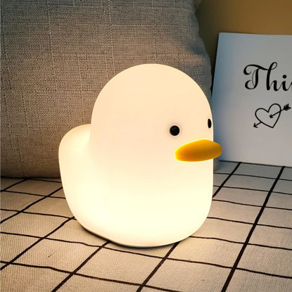 Picture of LEDHOLYT Kids Night Light, Cute Silicone Duck Nursery Lamp for Baby and Toddler,Animal Night Light for Boys and Girls,Squishy Night Light for Bedroom and Kids Room,Kids Gift(Duck)