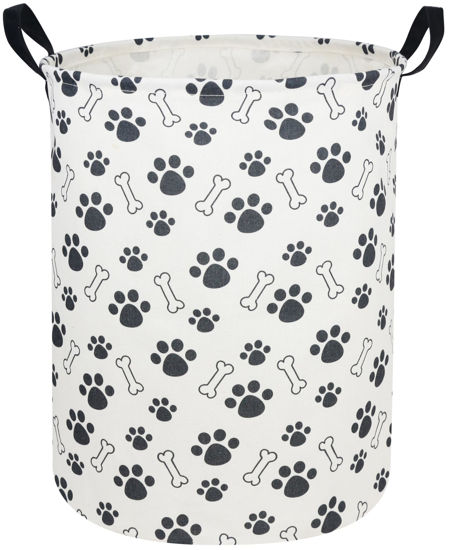 Picture of Sanjiaofen Kids Laundry Hamper,Dog Laundry Basket Collapsible Puppy Storage Baskets for Home Decor,Office,Toy Organizer,(Dog paw)