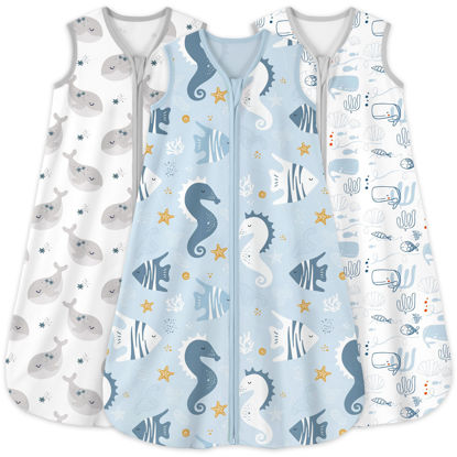 Picture of Yoofoss Baby Sleep Sack 12-18 Months 0.5 Tog Wearable Blanket for Baby, 3 Pack 100% Cotton Infant Toddler Sleeping Sack 2-Way Zipper Lightweight Sleep Sack