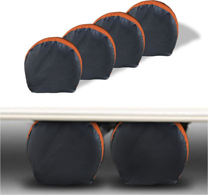 Picture of MORNYRAY Tire Covers 4 Pack,Waterproof Anti-UV Snow Sun Rain Tire Covers for RV,Truck, SUV, Trailer, Camper.