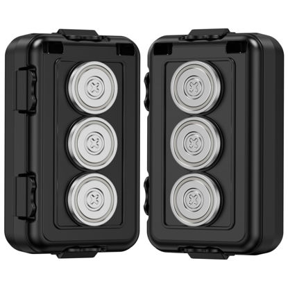 Picture of Magnetic Key Box, Hide A Key Magnetic Car Key Holder Key Hider, Waterproof Hidden Key Holder Car Key Case for Outdoor Travel, Magnetic Key Box for Under Car Vehicles (2, Black)