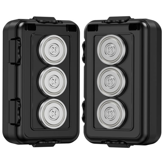 Picture of Magnetic Key Box, Hide A Key Magnetic Car Key Holder Key Hider, Waterproof Hidden Key Holder Car Key Case for Outdoor Travel, Magnetic Key Box for Under Car Vehicles (2, Black)