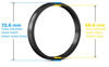Picture of StanceMagic Hubcentric Rings (Pack of 4) - 66.6mm ID to 72.6mm OD - Black Poly Carbon Plastic Hubrings Hub - Compatible with Mercedes Benz Audi with 66.6mm Vehicle Hubs and 72.6mm Wheel Centerbore