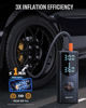Picture of REHOTTOP Tire Inflator Portable Air Compressor, 160PSI Air Pump for Car Tires, 4X Fast Inflation Air Compressor with Tire Gauge Pressure, Tire Pump with LED for Car Bike Ball (Navy Blue)
