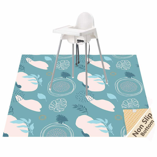 Picture of Splat Mat for Under High Chair/Arts/Crafts, WOMUMON Washable Spill Mat Waterproof Anti-Slip Floor Protector Splash Mat, Messy Mat and Table Cloth