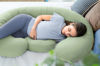 Picture of QUEEN ROSE Cooling Pregnancy Pillows - E Shaped Pregnancy Pillows for Sleeping, Detachable Body Pillow for Pregnant Side Sleeper, Cooling Silky Cotton Cover, Sage Green