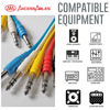 Picture of AxcessAbles 1/4 (6.35mm) TRS to 1/4 (6.35mm) TRS Multi-Color Balanced Stereo Patch Cables 6-Pack Outboard Gear & Patchbay Studio Cables External Effects Digital Analog Effects (5ft)