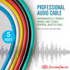 Picture of AxcessAbles 1/4 (6.35mm) TRS to 1/4 (6.35mm) TRS Multi-Color Balanced Stereo Patch Cables 6-Pack Outboard Gear & Patchbay Studio Cables External Effects Digital Analog Effects (5ft)