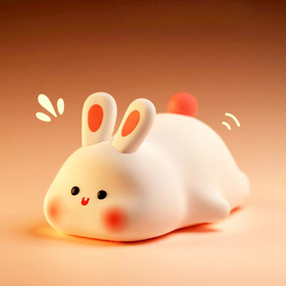 Picture of Cute Duck Lamp,Fun Lying Flat Duck/Chicken/Pig/Rabbit/Panda Night Light,LED Squishy Animal Novelty Lamp,Toddler Baby Night Light Christmas gifts for Kids,Nursery Touch Kawaii Lamp Room/House Décor