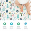 Picture of 100% Organic Cotton Fitted Travel Crib/Playard Sheets for Guava Lotus, BabyBjorn, Dream on Me, Baby Joy, Chicco, Pamo Babe and All Other 24" x 42" Pads/mattresses. 4 Safety Strap Holes. 2 Pk Boy, Girl