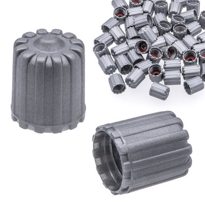 Picture of MEAJOO 50PCS TPMS Tire Valve Stem Caps, Plastic Wheel Tire Valve Stem, with O-Ring Rubber Seal, Universal Tire Valve Stem Covers for Cars, SUV, Trucks, Bikes, Motorcycles, Bicycles(Gray)