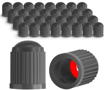 Picture of MEAJOO 30PCS Tire Valve Stem Caps, Corrosion Resistant, with O Rubber Ring, Airtight Seal Heavy Duty Dustproof Tire Valve Stem Covers for Cars, SUV, Trucks, Bikes, Motorcycles, Bicycles(Gray)