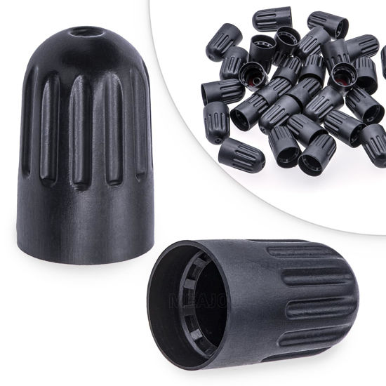 Picture of MEAJOO 30PCS TPMS Tire Valve Long Stem Caps, Black Plastic Wheel Tire Valve Stem for TR20008 TPMS, Universal Long Stem Caps for Cars, SUV, Trucks, Bikes, Motorcycles, Bicycles