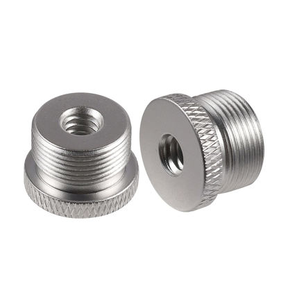 Picture of SAVITA 2pcs Mic Stand Adapter Screw Thread Adapter Tripod Screw Adapter For Camera Monitor Microphone Stand (1/4 inch to 5/8 inch (Silver))