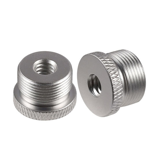 Picture of SAVITA 2pcs Mic Stand Adapter Screw Thread Adapter Tripod Screw Adapter For Camera Monitor Microphone Stand (1/4 inch to 5/8 inch (Silver))