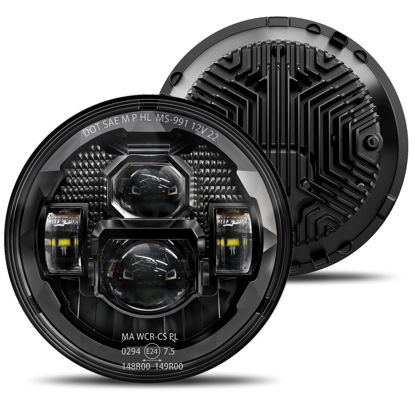 Picture of HWSTAR 2023 New 1000% Bright Anti-glare 7 Inch Led Headlights Round Compatible with Jeep Wrangler JK JKU TJ LJ Chevy Ford GMC Dodge Mazda Nissan Mack VW etc DOT Approved H6024 Hi/Low Sealed Beam