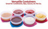 Picture of SIGNORA WARE Condiment Containers with Lids- 6 pk. 2.3 oz.Salad Dressing to go Small Food Storage Containers- Sauce Cups Leak proof Reusable Plastic BPA free for Lunch Box Picnic Travel