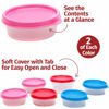 Picture of SIGNORA WARE Condiment Containers with Lids- 6 pk. 2.3 oz.Salad Dressing to go Small Food Storage Containers- Sauce Cups Leak proof Reusable Plastic BPA free for Lunch Box Picnic Travel